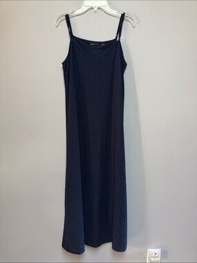 Vero Moda Navy Eyelet Slip Dress